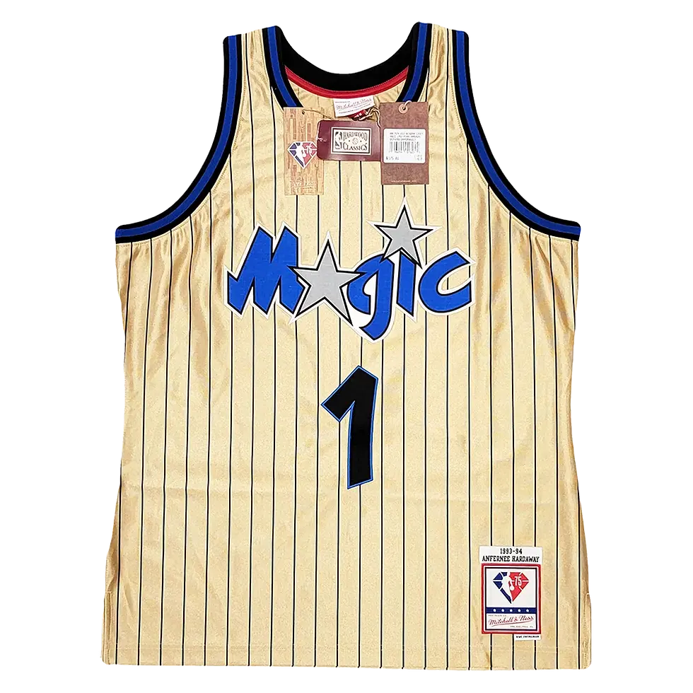 Miniature : Maillot NBA Orlando Magic 1994 Gold 75th swingman signé par Penny Hardaway