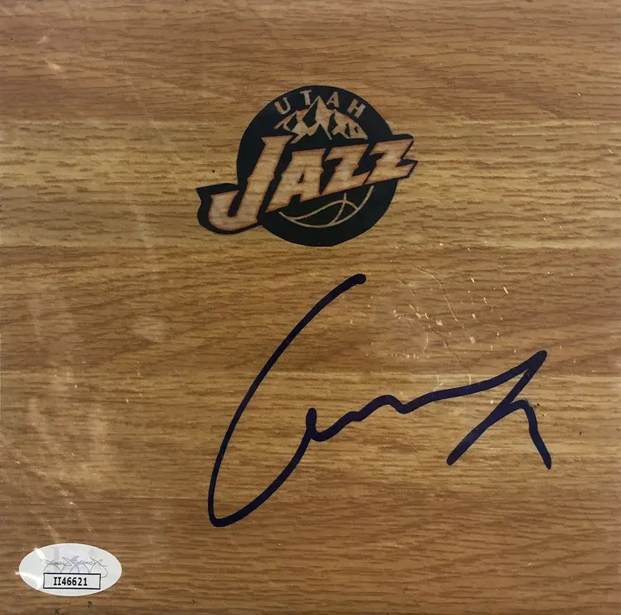 Miniature : Latte parquet basket NBA signée par Rudy Gobert et encadrée Utah Jazz