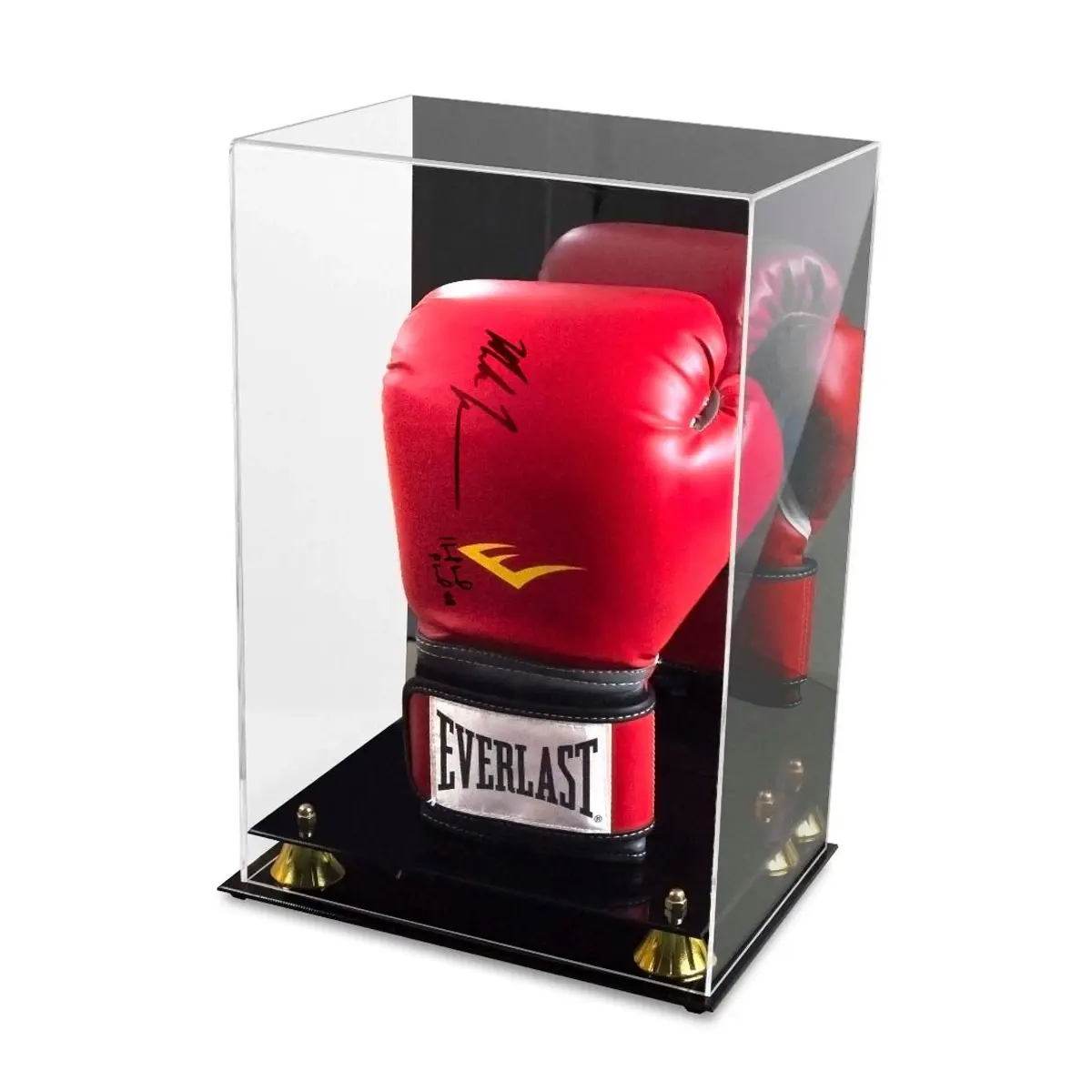 Vitrine gant boxe de collection noire et acrylique
