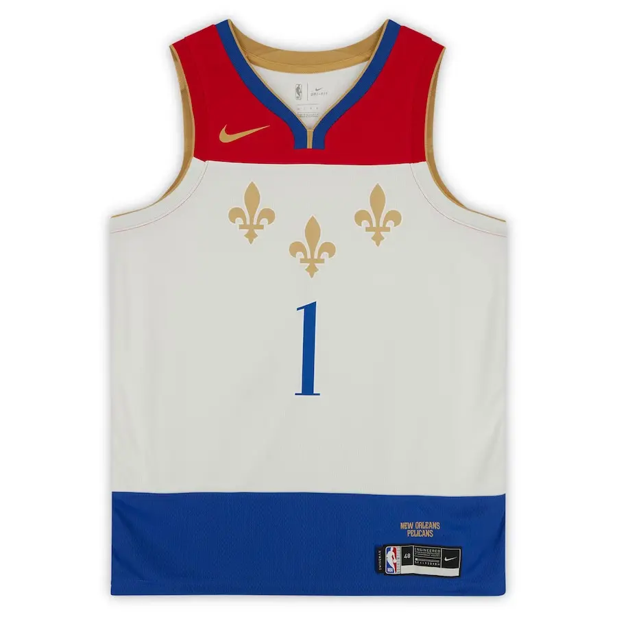 Miniature : Maillot NBA New Orleans Pelicans 2021 City swingman signé par Zion Williamson