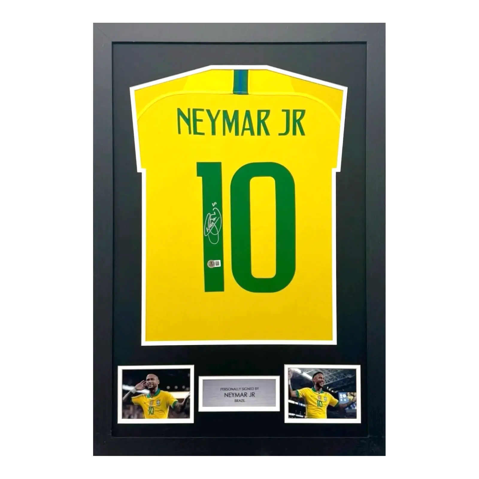 Maillot Brésil 2018 signé par Neymar Jr et encadré