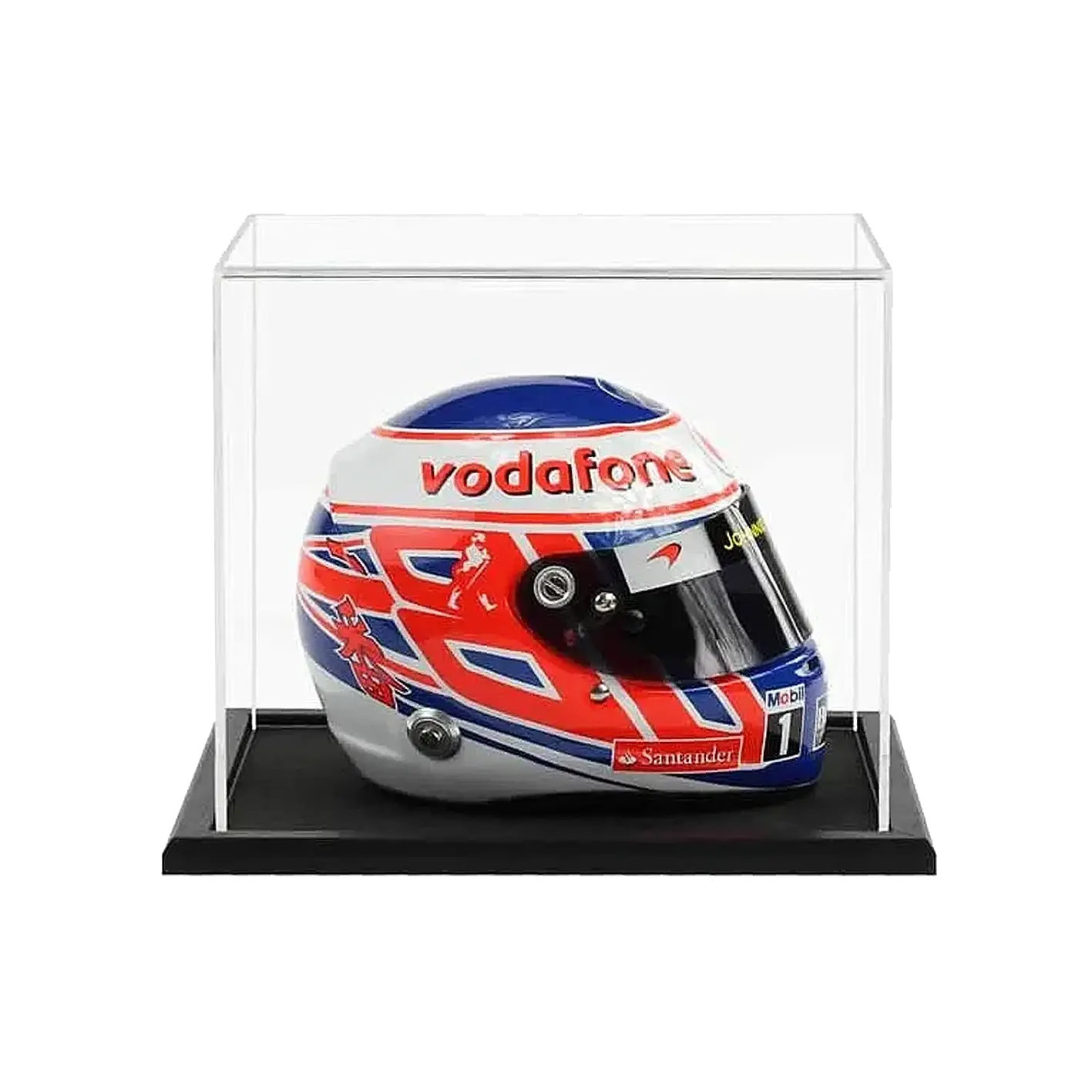 Vitrine mini casque F1 Formule 1 de collection noire et acrylique