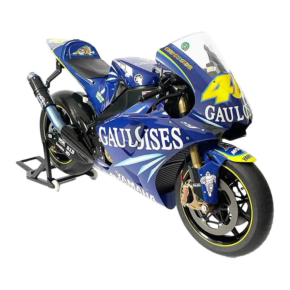 Miniature : Miniature MotoGP 1:4 Yamaha YZR M1 2004 #46 signée par Valentino Rossi