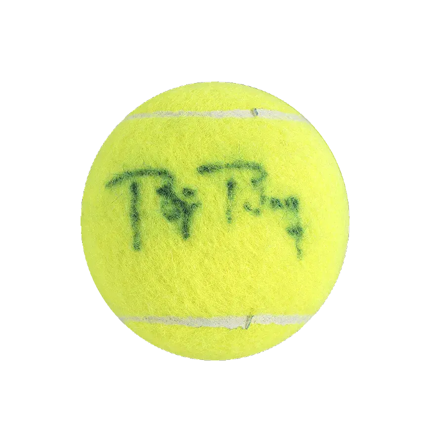 Miniature : Balle tennis Wilson US Open signée par Bjorn Borg et sous vitrine