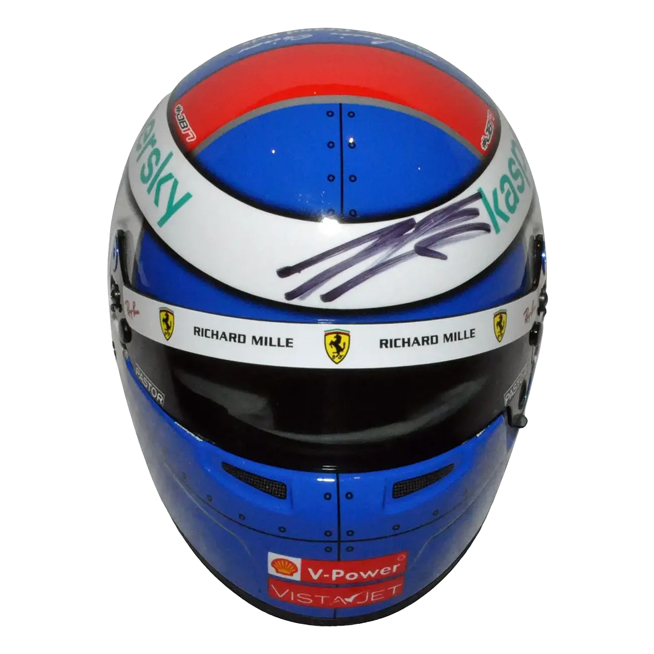 Mini Casque F1 Scuderia Ferrari 2021 GP Monaco 1:2 Bell signé Charles Leclerc