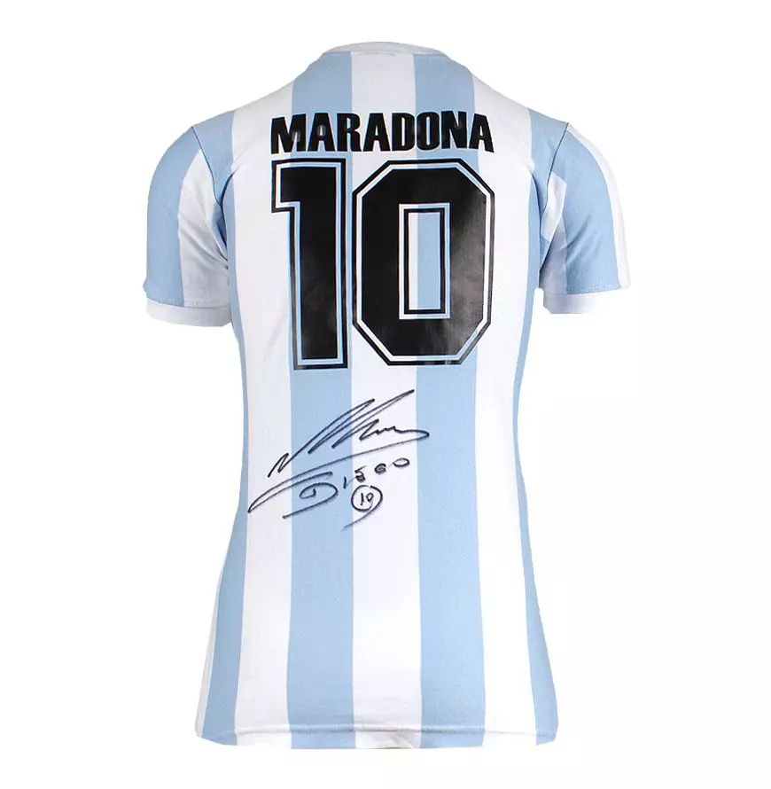 Miniature : Maillot Argentine 1986 signé par Diego Maradona et encadré FIFA Officiel