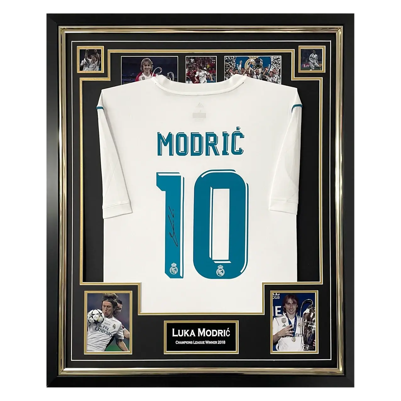 Maillot Real Madrid 2018 signé par Luka Modric et encadré