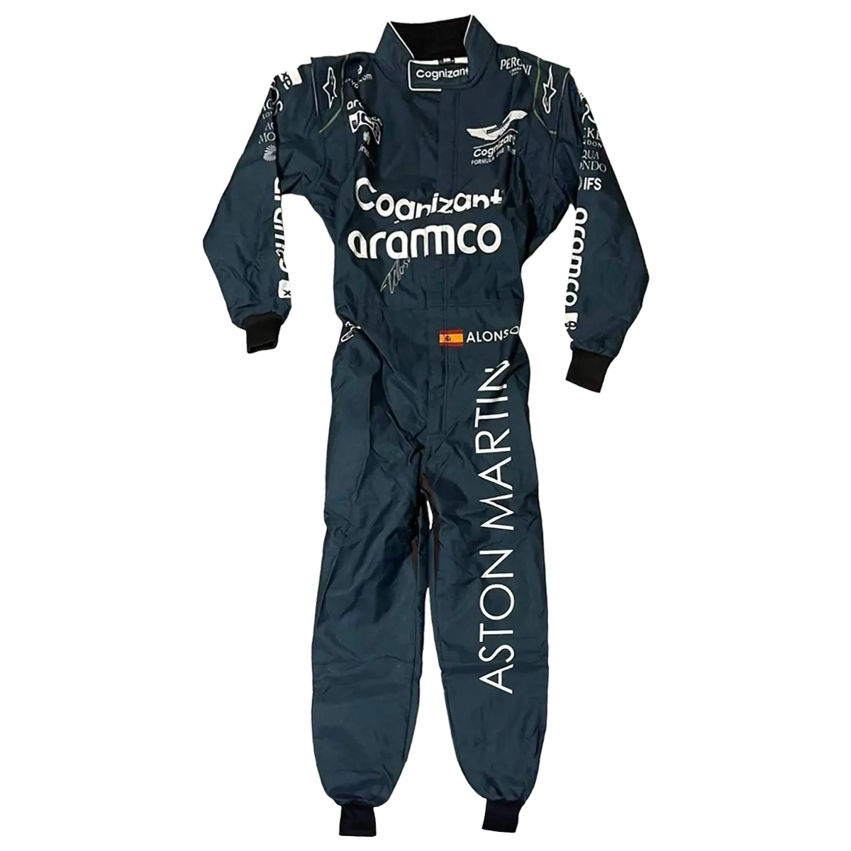 Combinaison F1 Formule 1 Aston Martin 2023 replica signée par fernando Alonso