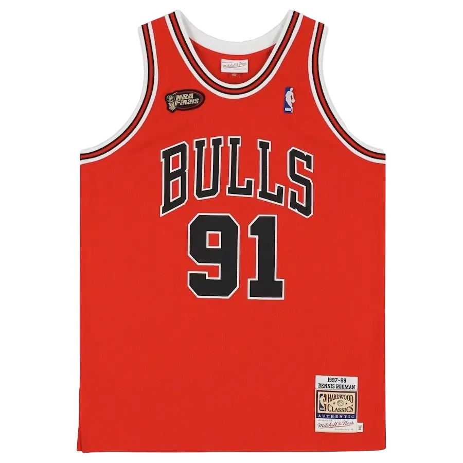 Miniature : Maillot basket NBA Chicago Bulls 1998 Away authentic signé par Dennis Rodman