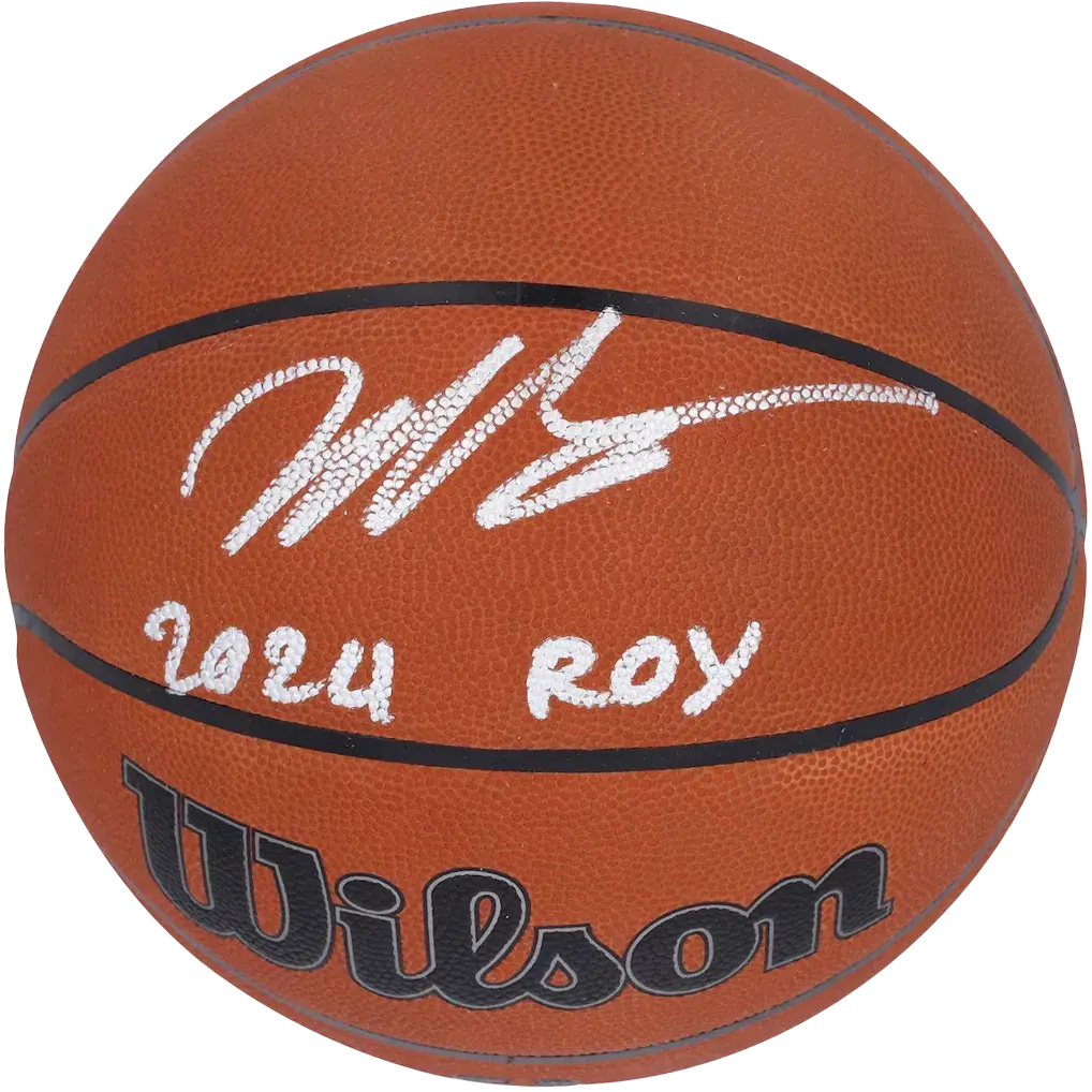 Ballon NBA Wilson Game Ball officiel signé et dédicacé par Victor Wembanyama