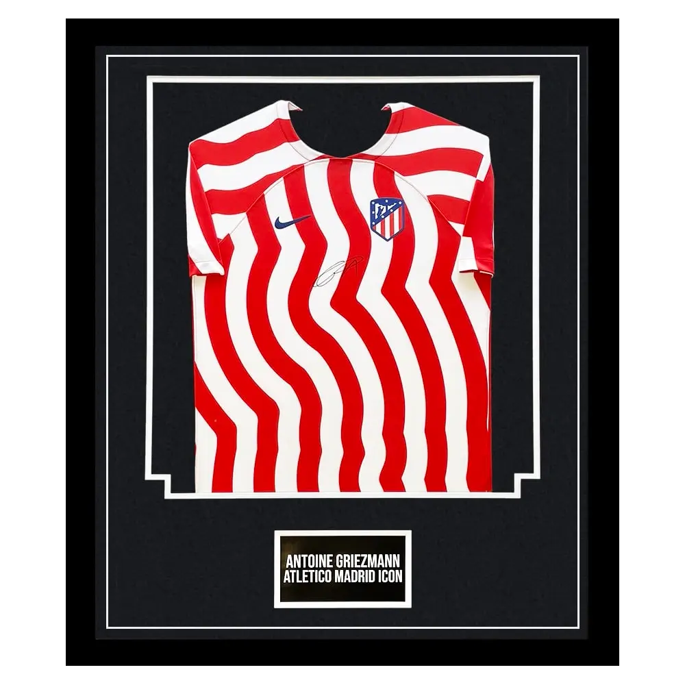 Maillot Atletico Madrid 2023 signé par Antoine Griezmann et encadré
