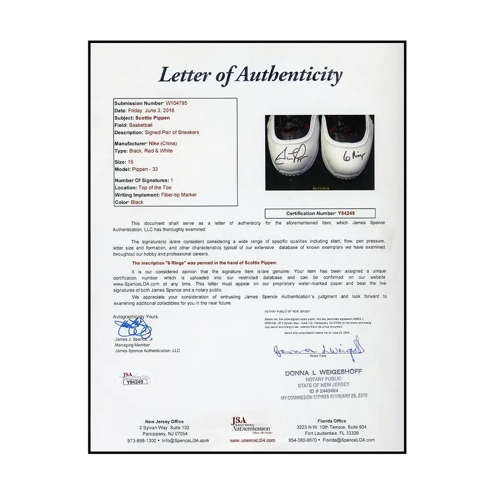 Miniature : Paire chaussures basket NBA Nike signée et dédicacée par Scottie Pippen