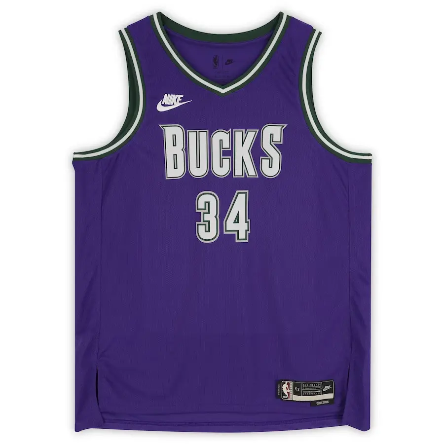 Miniature : Maillot NBA Milwaukee Bucks 2023 Classic swingman signé Giannis Antetokounmpo