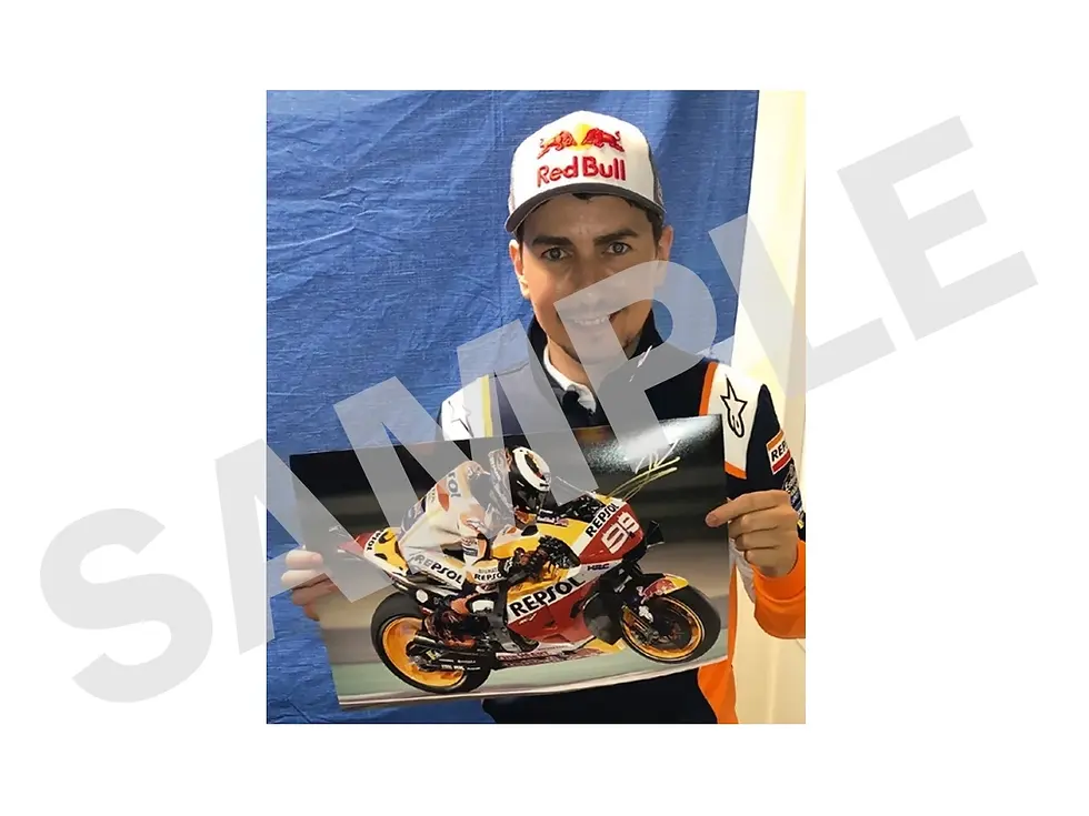 Miniature : Affiche photo MotoGP HRC Honda Qatar 2019 signée par Jorge Lorenzo et encadrée