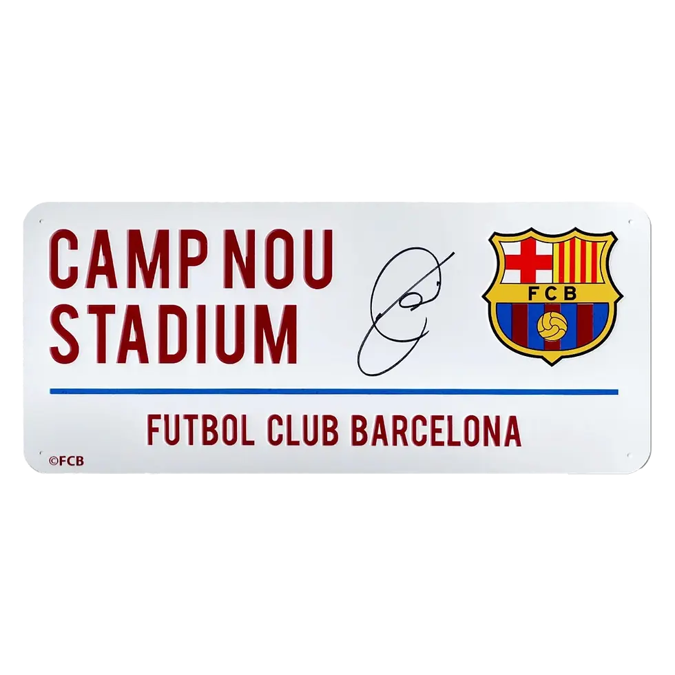 Miniature : Plaque Camp Nou | FC Barcelone signée par Xavi Hernandez et encadrée