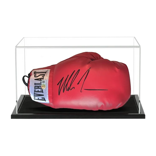 Gant de boxe Everlast rouge signé par Mike Tyson et sous vitrine | LCS Gant de boxe Everlast rouge signé par Mike Tyson et sous vitrine | LCS