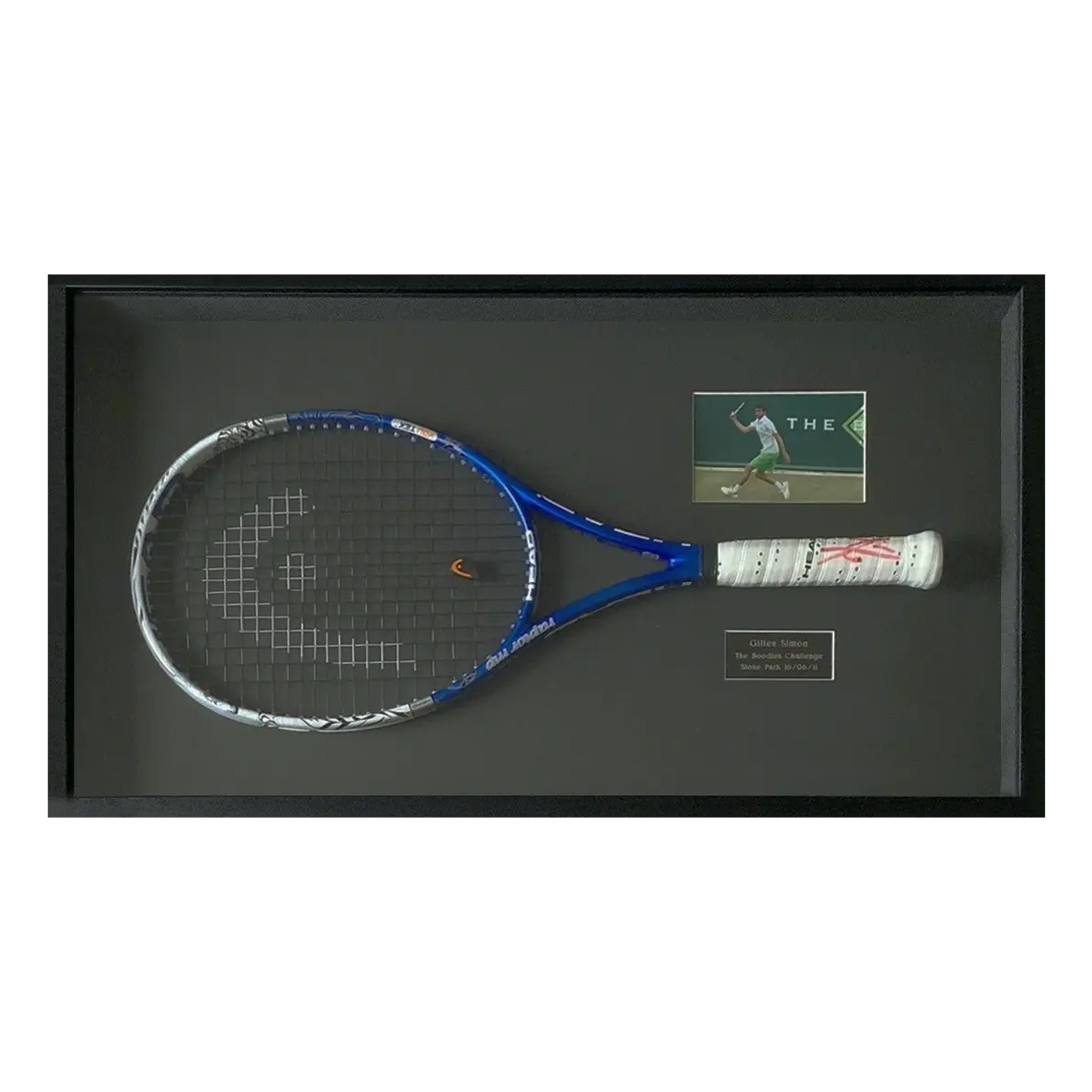 Raquette tennis Head signée par Gilles Simon et encadrée