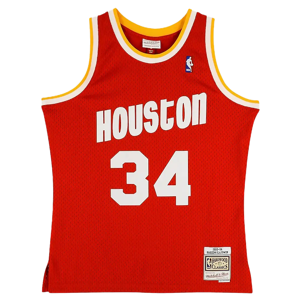 Miniature : Maillot Houston Rockets 1994 Away swingman signé et dédicacé par Hakeem Olajuwon