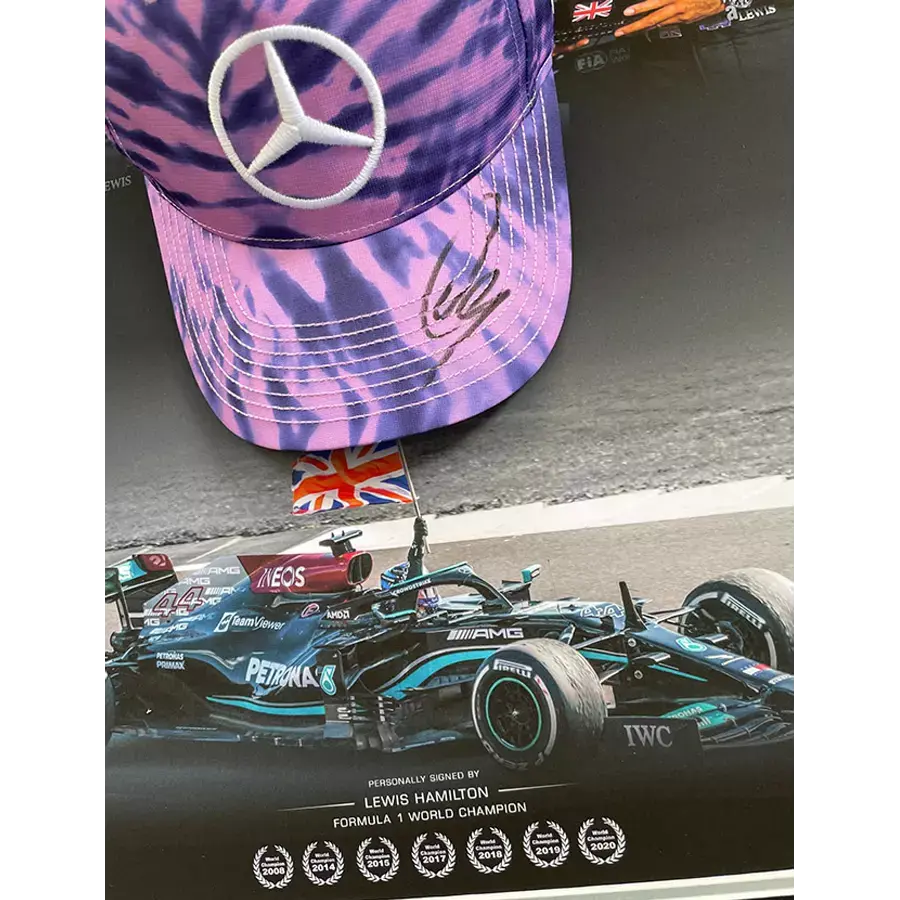 Miniature : Casquette F1 Formule 1 Mercedes AMG Silverstone 2021 signée par Lewis Hamilton