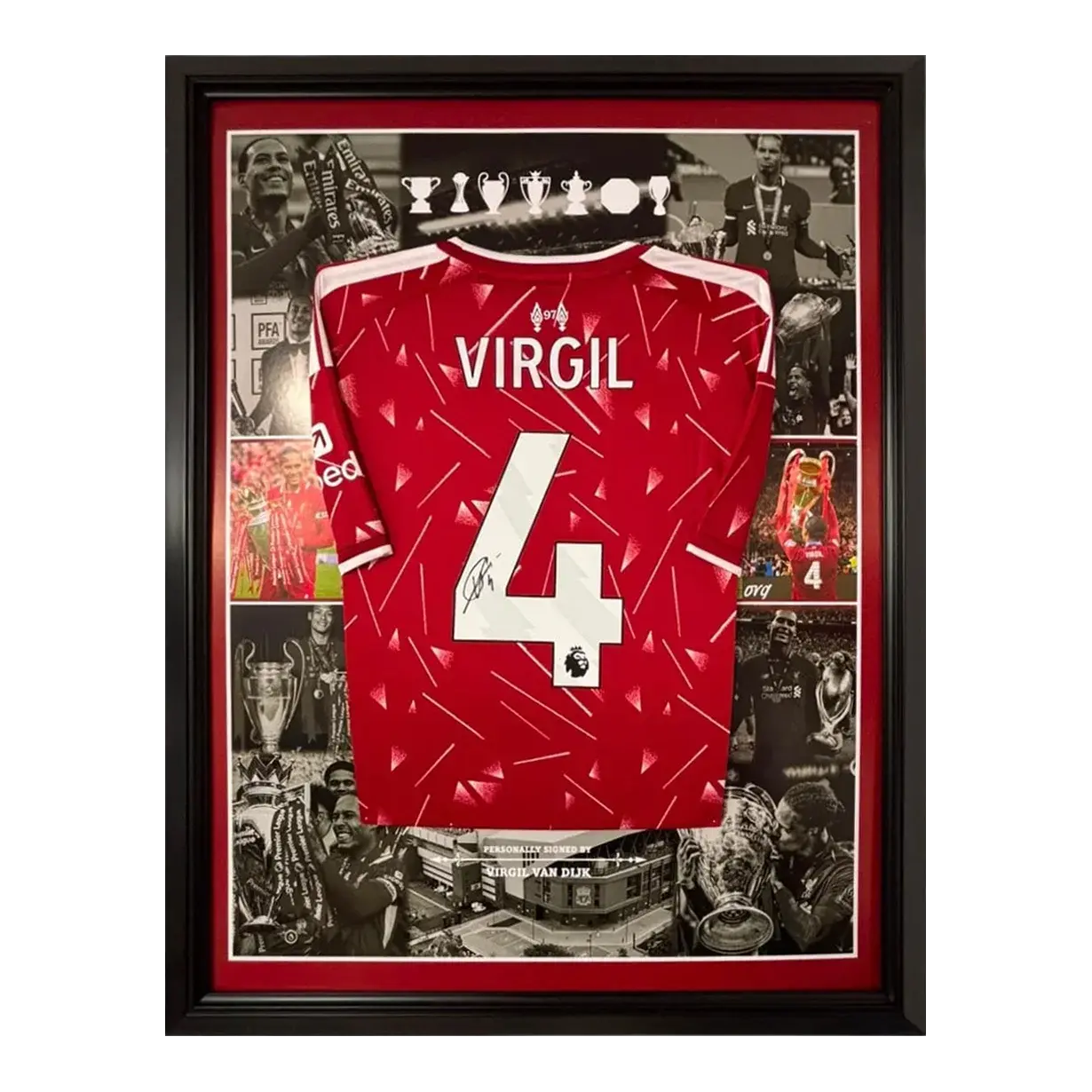 Maillot Liverpool 2027 signé par Virgil van Dijk et encadré