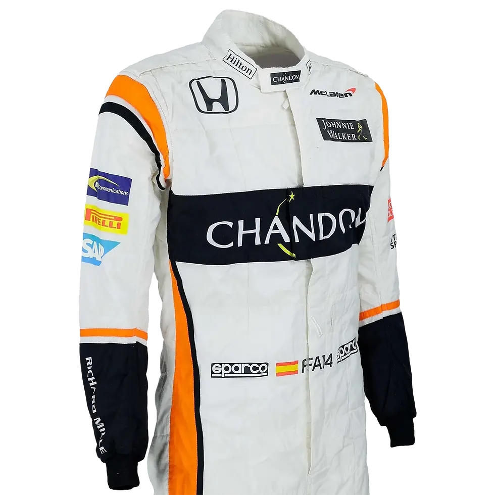 Miniature : Combinaison F1 McLaren 2017 portée GP Espagne et signée par Fernando Alonso