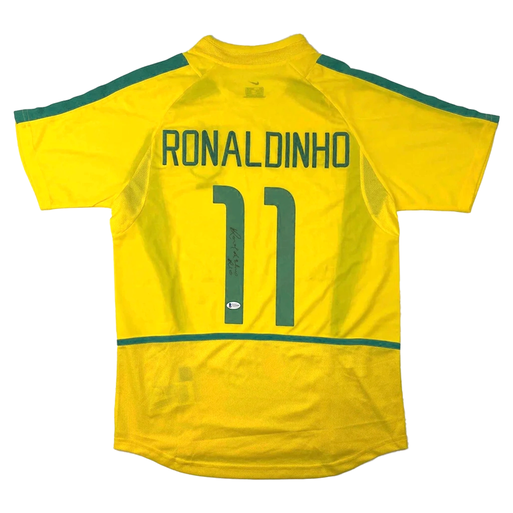 Maillots Foot Brésil 1970 Encadrés – Signés Carlos Alberto & Jairzinho, Avec COA