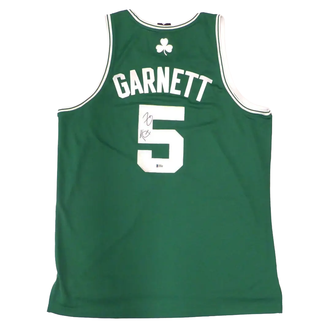 Maillot basket NBA Boston Celtics Adidas Away vert signé par Kevin Garnett