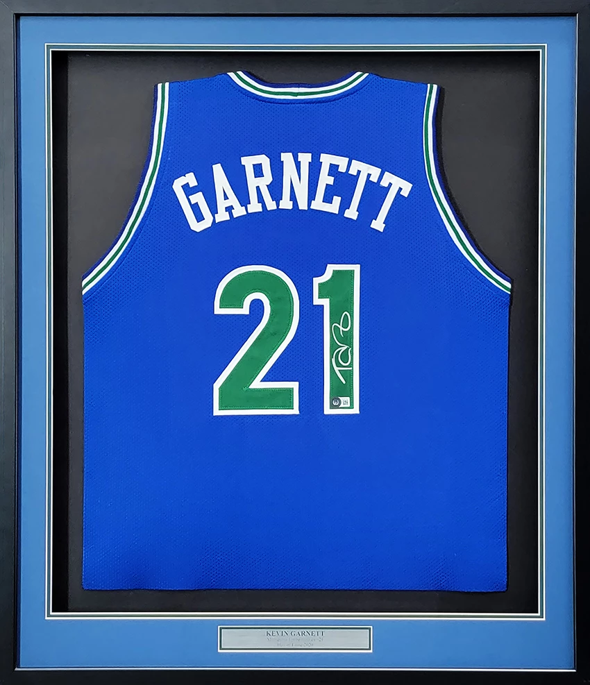 Maillot NBA Minnesota Timberwolves 1996 Away replica signé par Kevin Garnett