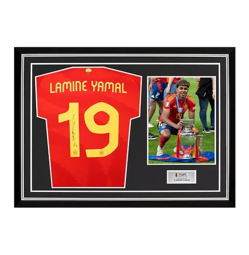 Cadre Photo A4 Signé Lamine Yamal Barcelone Espagne Avec Autographe - Format 30,5 X 20,3 Cm Par Kitbags & Lockers