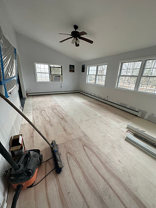 new subfloor on the floor for a living room