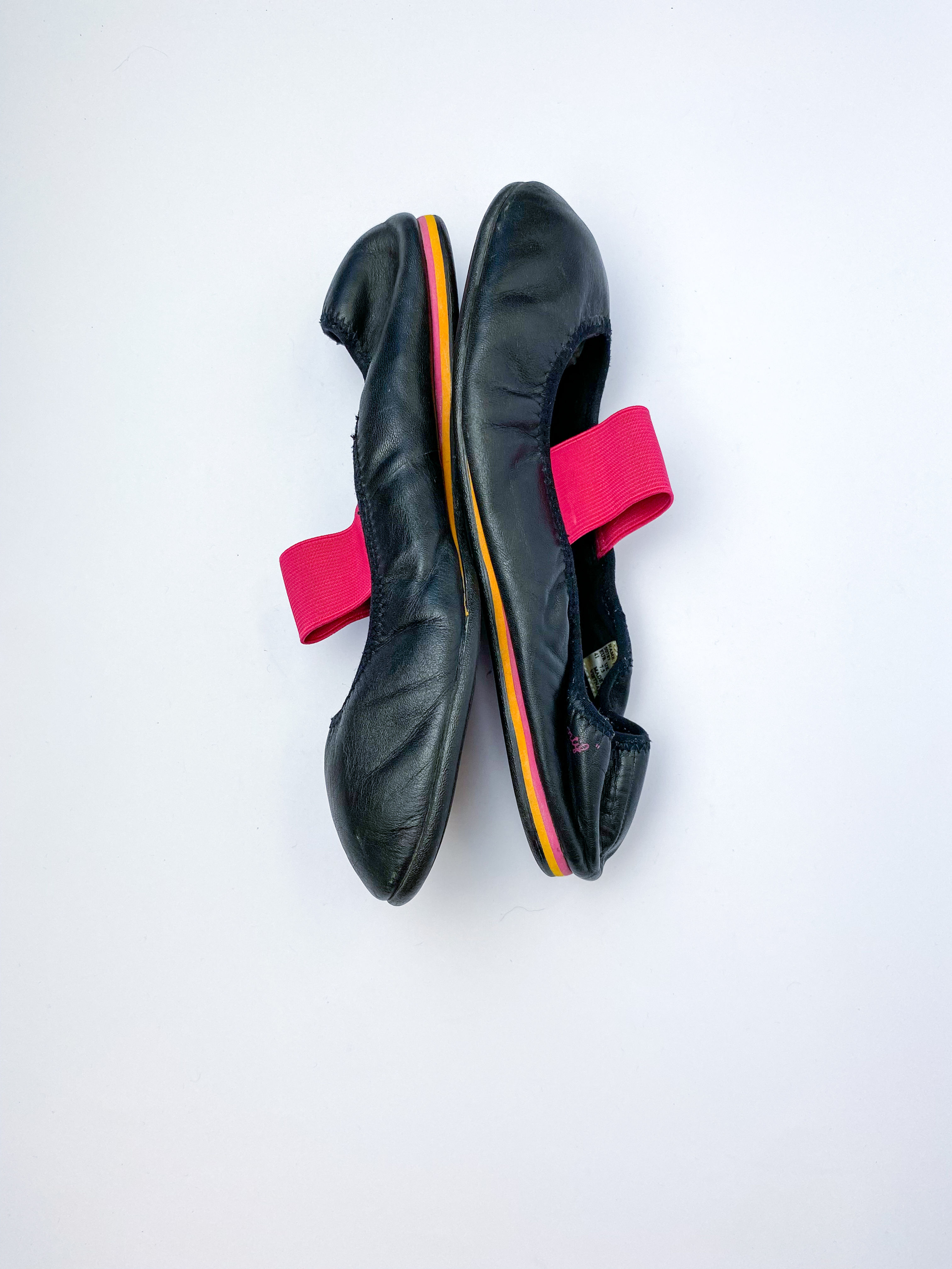 Le Coq Sportif Leather Ballet Flats (black/pink)