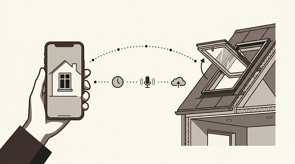 Use mobile phone connected to Vekux roof window, shutters and blinds to give full remote access and control from anywhere Velux App Gateway. Installed by Velux authorised installer in Sheffield.