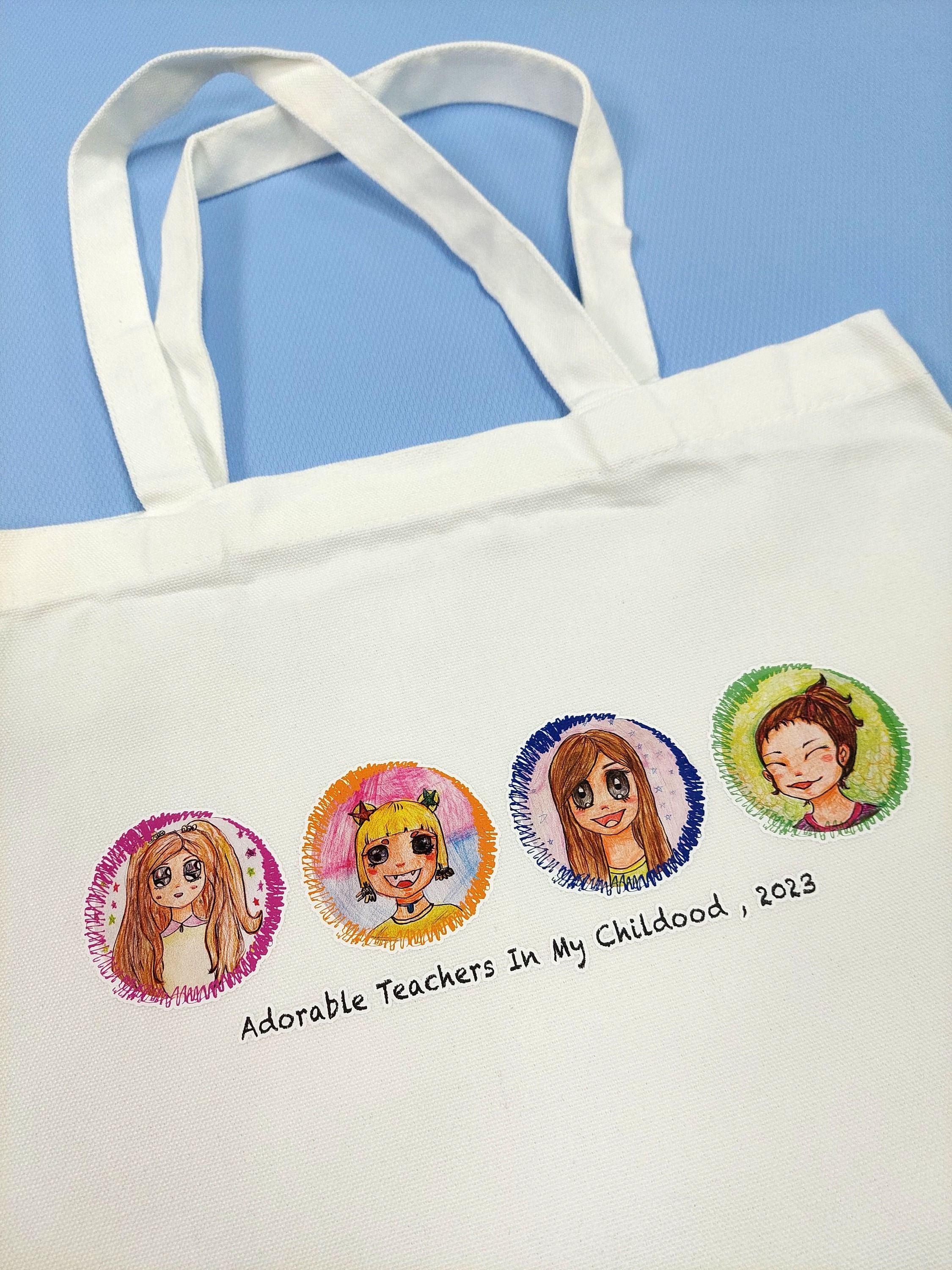 畫室手繪帆布袋x全彩膠膜燙印x客製