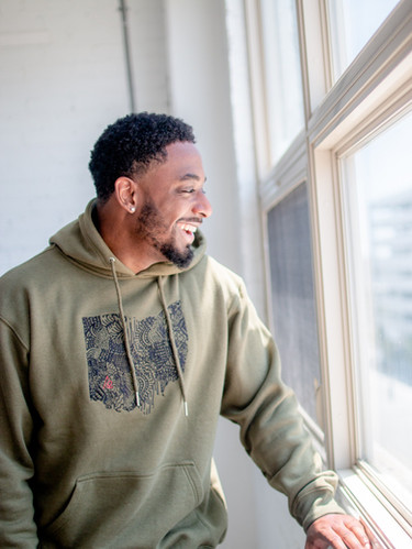 Ohio Embroidery Green Hoodie | A2 Ewing Exclusive