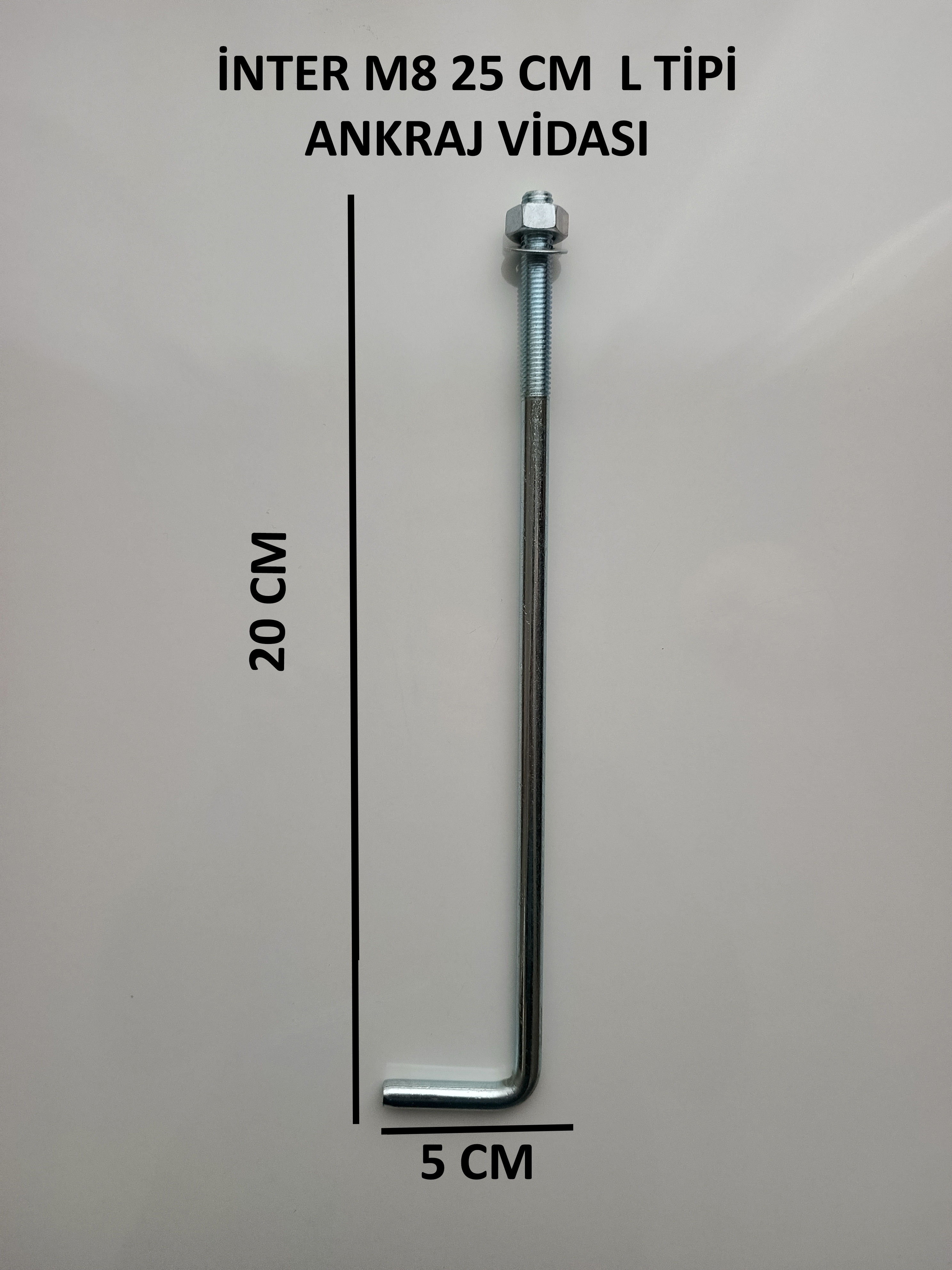 İNTER L TİPİ ANKRAJ VİDASI M8 25CM