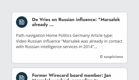 Screenshot of AI-powered press analysis detecting reputational risks