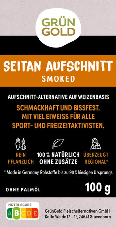 Produktlabel Seitan Aufschnitt Smoked