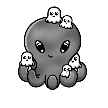 A drawing of the octopus Shadow with ghosts