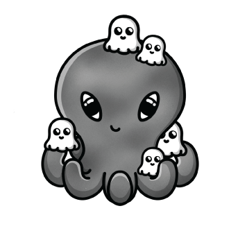 A drawing of the octopus  Shadow with ghosts