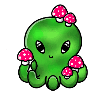A drawing of the octopus
Mushy with mushrooms