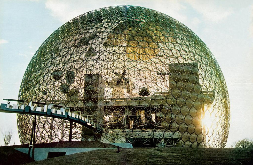 Buckminster Fuller's geodesic dome created for the 1967 Expo in Montreal.