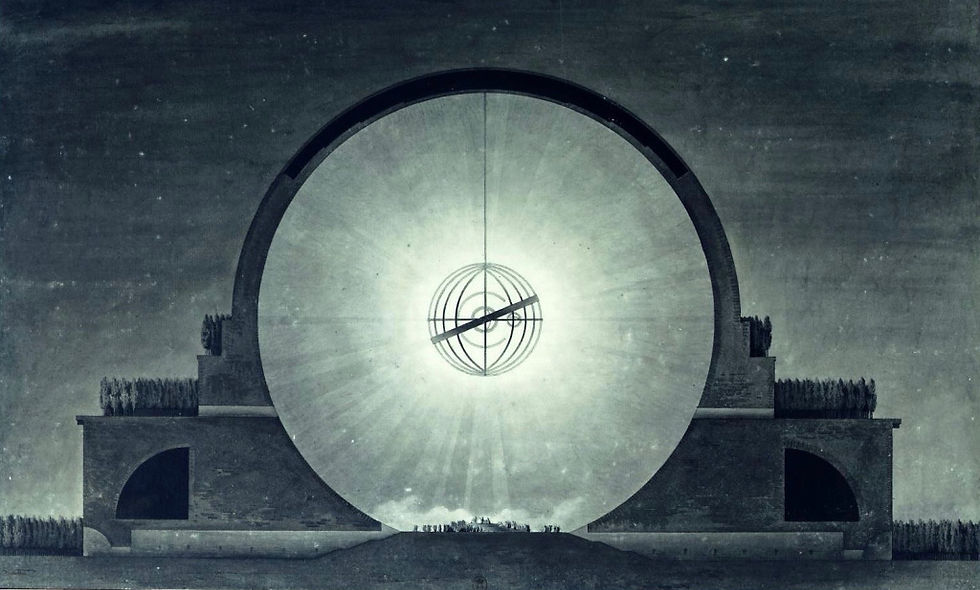 Etienne-Louis Boullé's proposal for a gigantic cenotaph for Isaac Newton, 1784