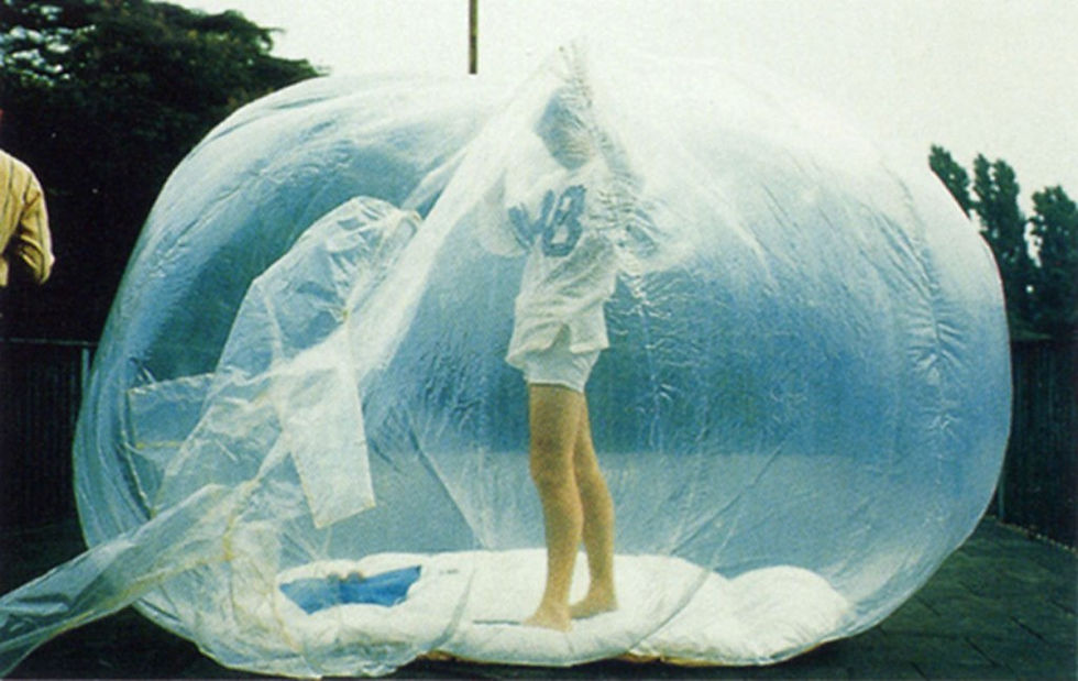 Archigram's Cushicle project, 1966, an inflatable portable structure designed by Michael Webb