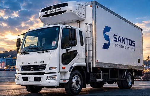 Santos Logistics Fuso Fighter refrigerated truck (illustration)
