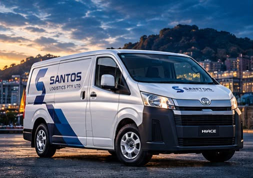 Santos Logistics Toyota HiAce van (illustration)