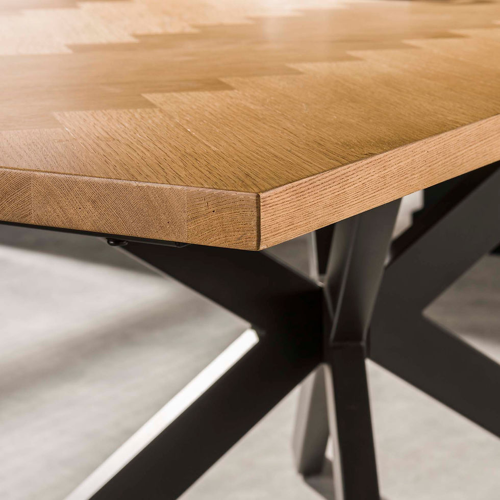Thumbnail: Fishbone Teak Veneer 200x100 Table 