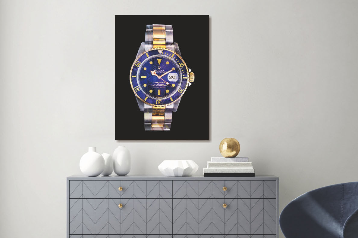 Silver Rolex 60x80cm