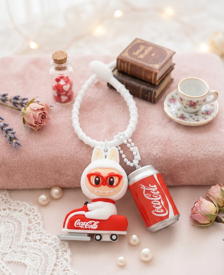 Labubu Coke Silicon Band Rakhi 
