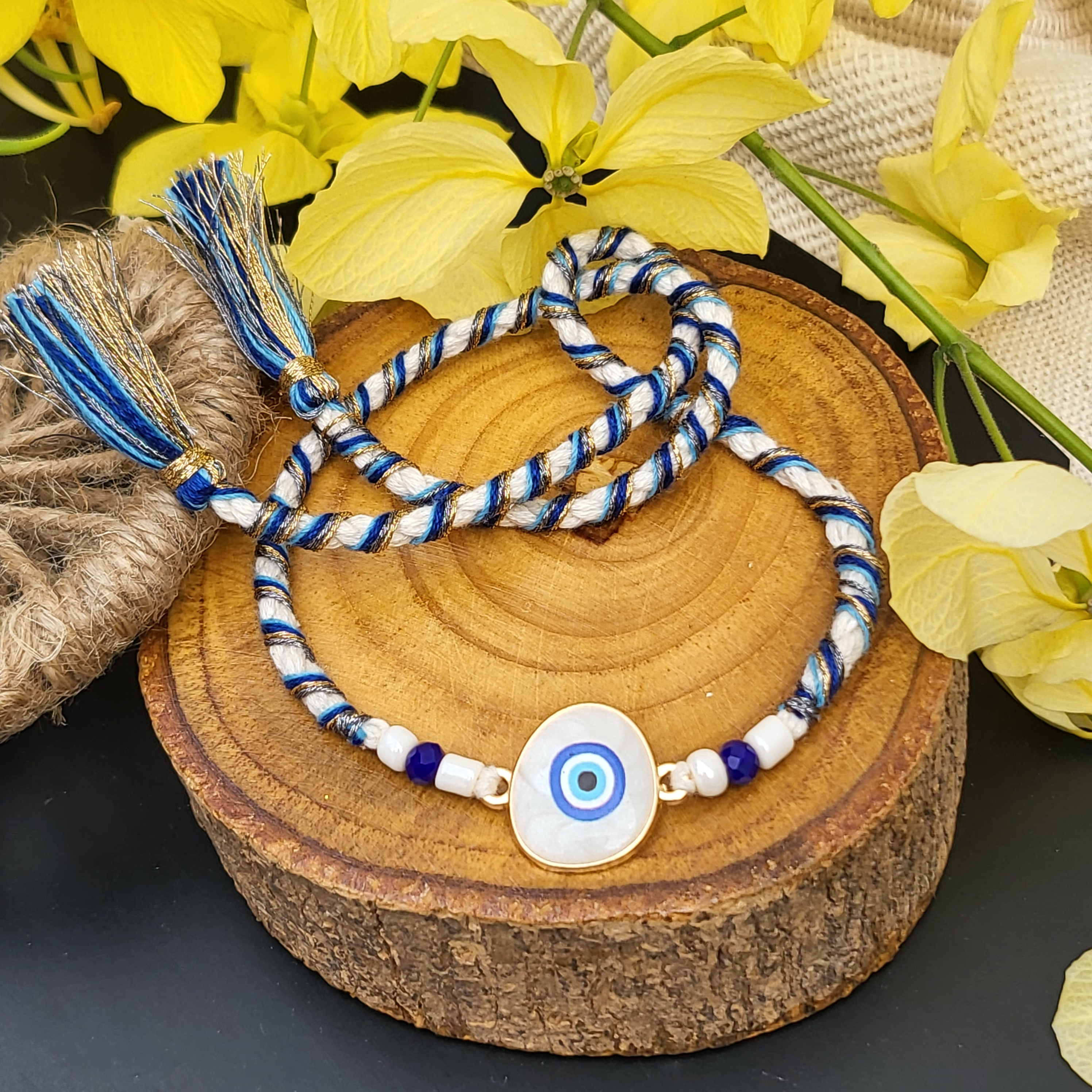 Evil Eye with Thread Weave Rakhi