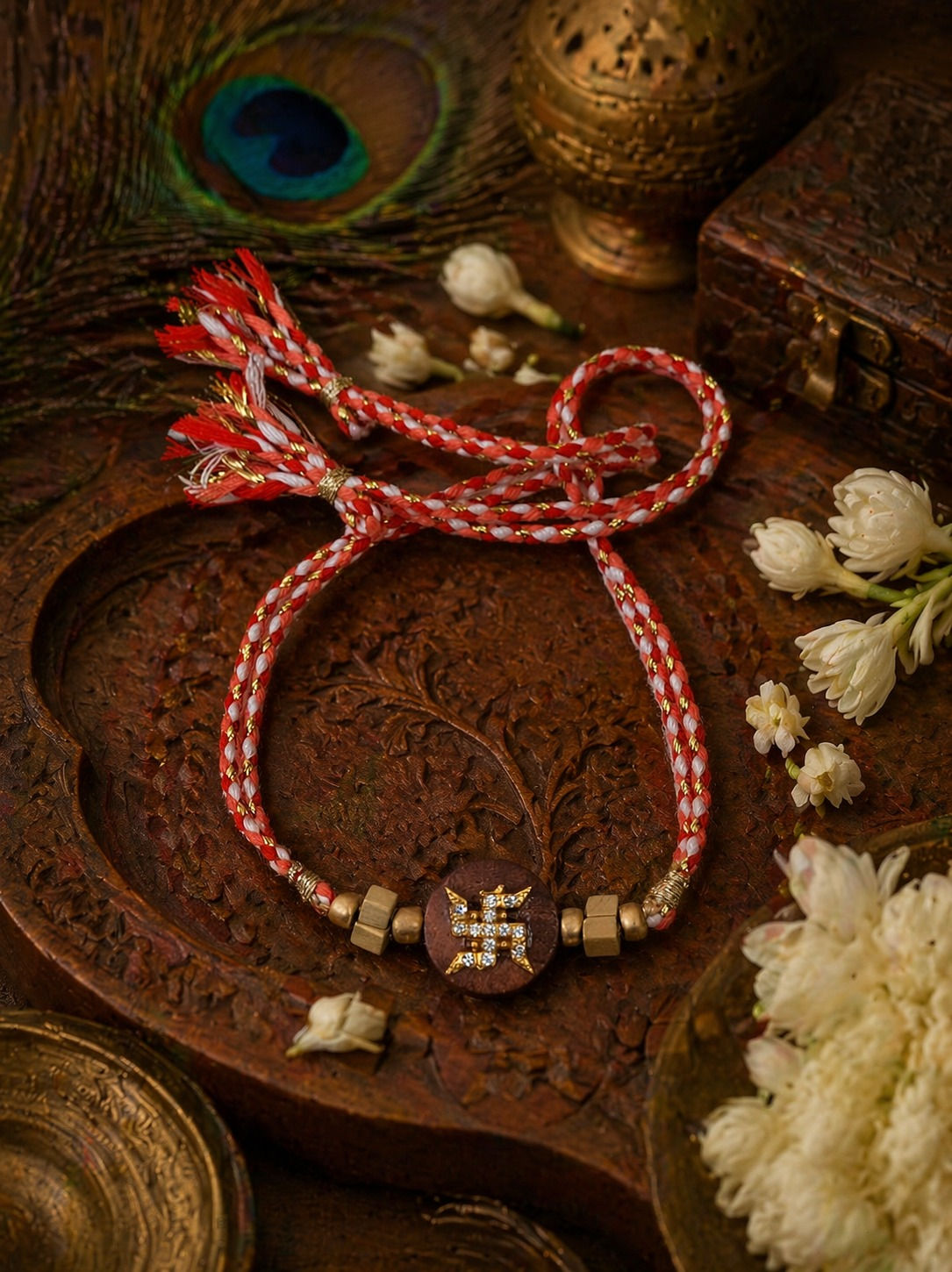 Swastik thread rakhi 